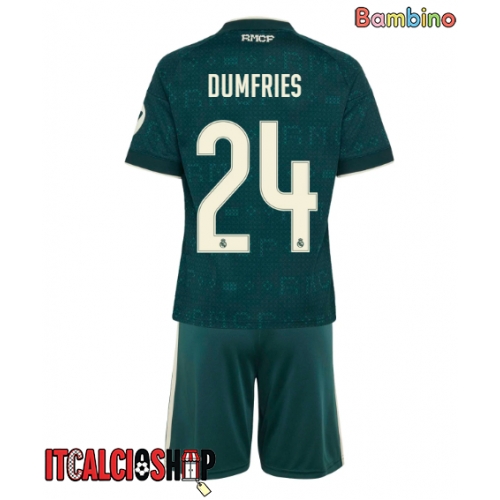 Real Madrid Denzel Dumfries #24 Seconda Maglia Bambino 2026-27 Manica Corta (+ Pantaloni corti)